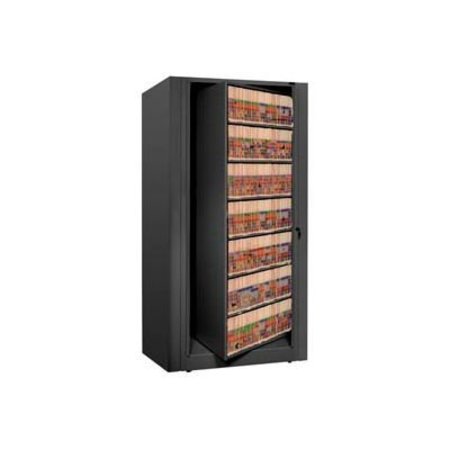 DATUM FILING SYSTEMS Rotary File Cabinet Starter Unit, Legal, 6 Shelves, Black XLG-S7-T25